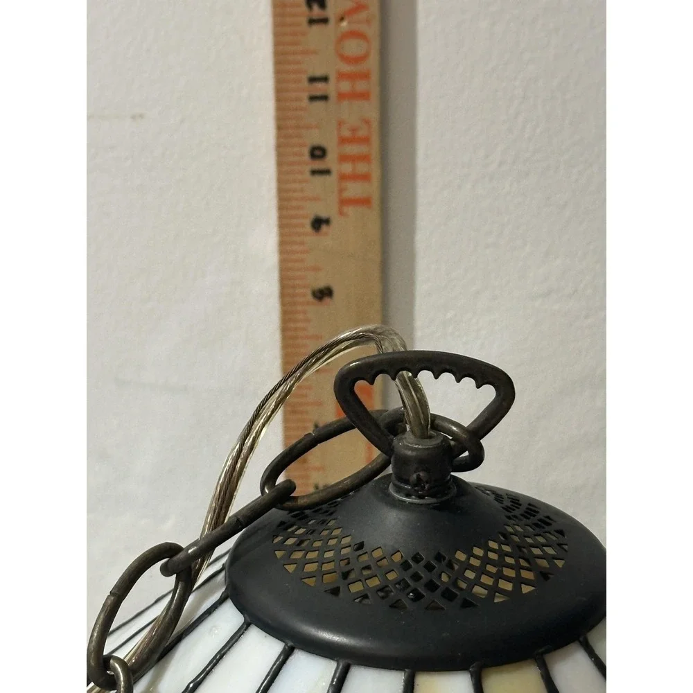 Tiffany Style Stained Glass Pendant Lamp Shade Dome Chain Canopy Ceiling Light